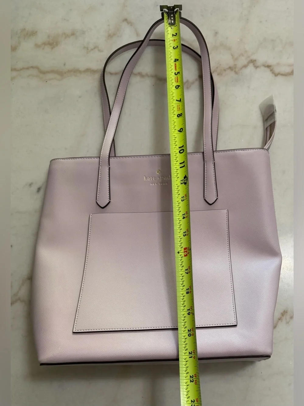 Kate Spade Daily Tote Bag Light Pink Saffiano Leather Large Front Slip Pocket